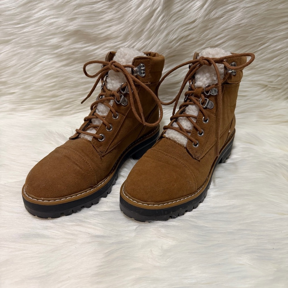 Time and Tru Tan Lace-Up Women's Boots
